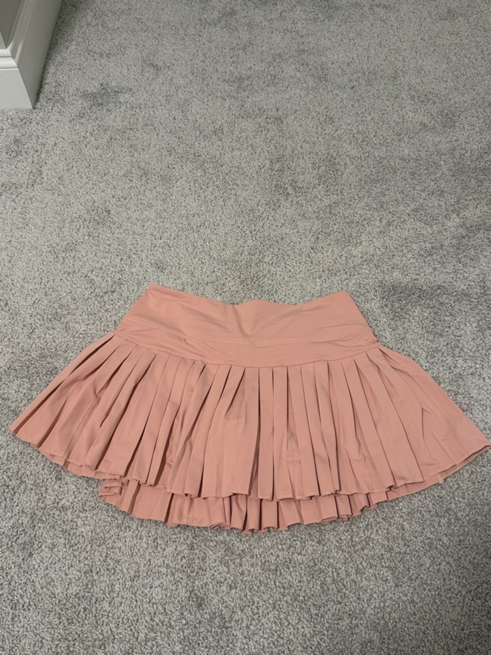 Gold Hinge Mini Golf Pleated salmon Pink Women's Skirt